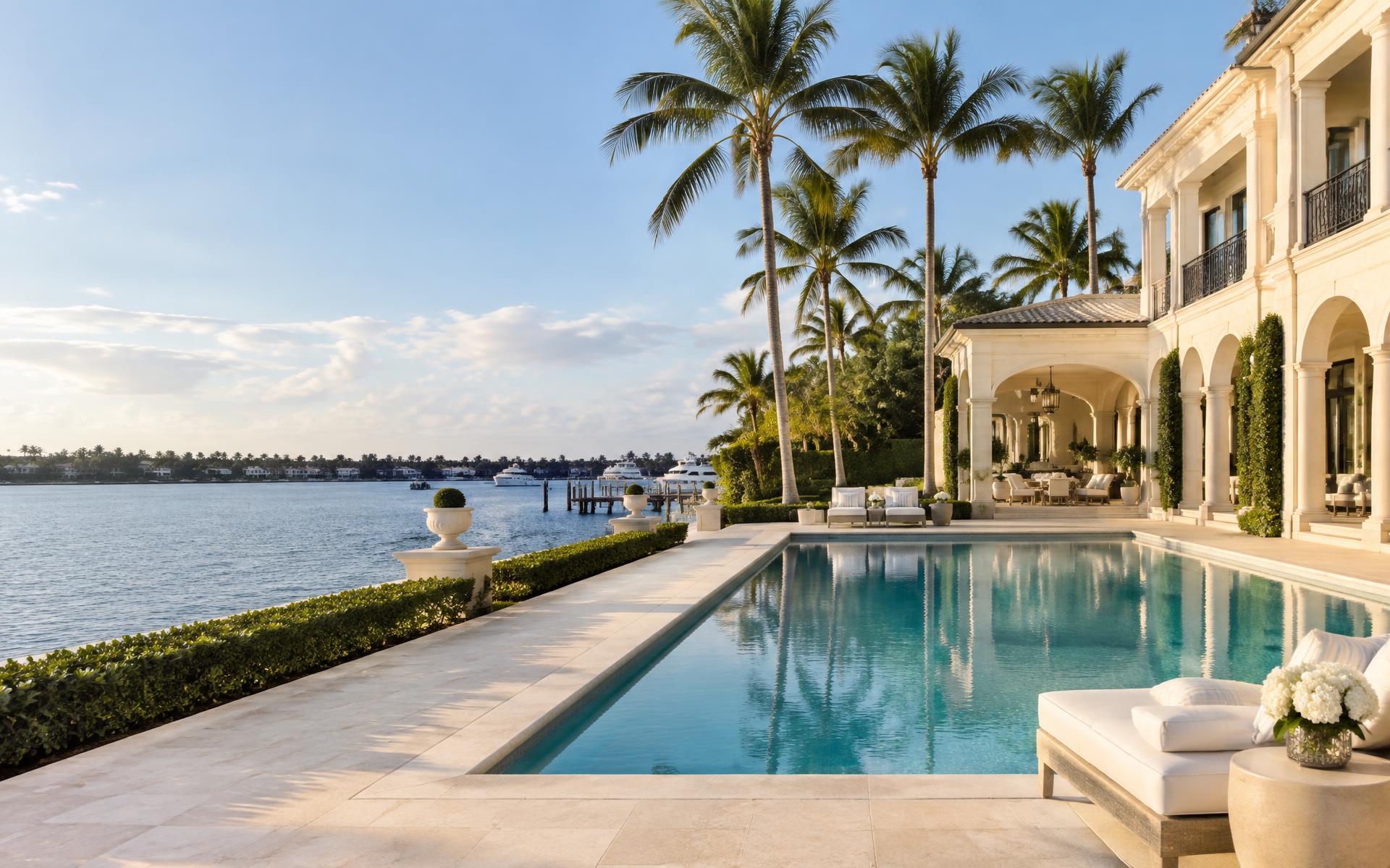 Luxury Palm Beach waterfront residence and pool